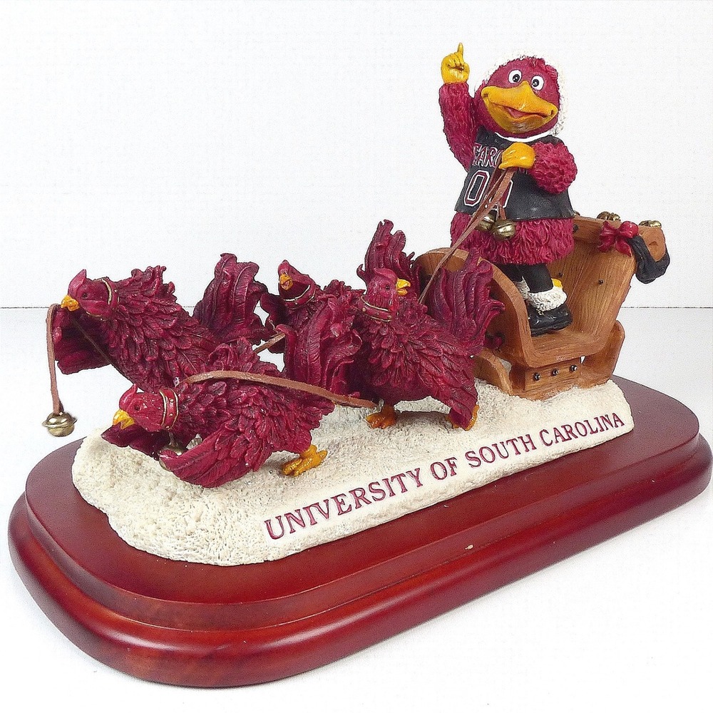 Vintage South Carolina Gamecocks Holiday Sleigh College Slavic Treasures Mascot